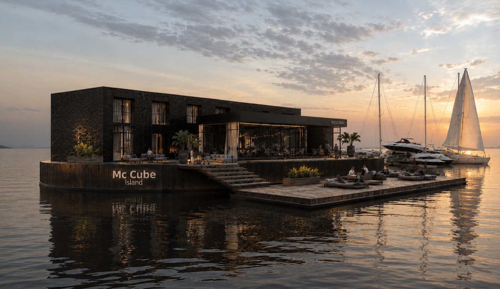 Projektierung des Aufenthaltsbereichs der mc cube Island